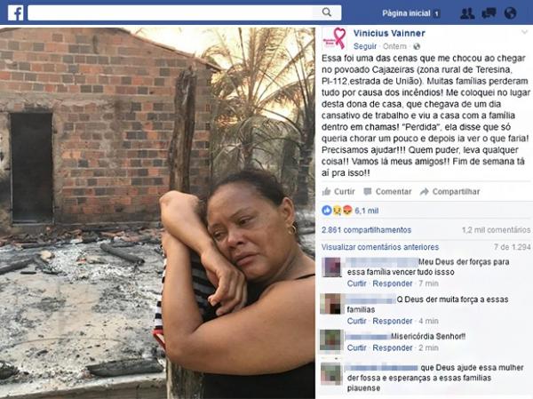 Piauienses fazem campanhas de doação para vítimas de incêndios