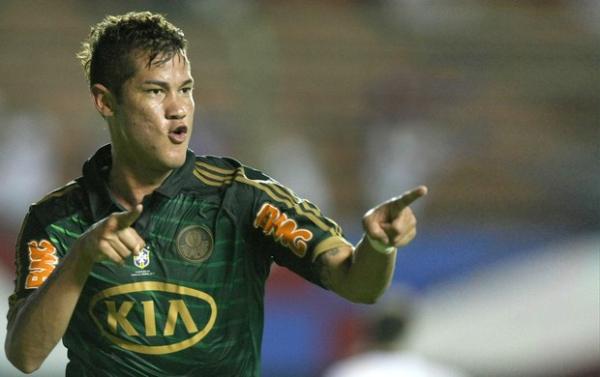 Betinho comemora o gol da vit&oacute;ria do Palmeiras contra o Bahia.(Imagem: Cesar Greco / Ag&ecirc;ncia Estado)