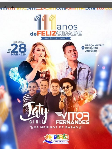 Prefeitura divulga programação do aniversário de 111 anos de Barão de Grajaú