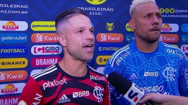 Diego Alves e Diego Ribas falam sobre emo&ccedil;&atilde;o de &uacute;ltimo jogo pelo Flamengo.(Imagem:Reprodu&ccedil;&atilde;o)