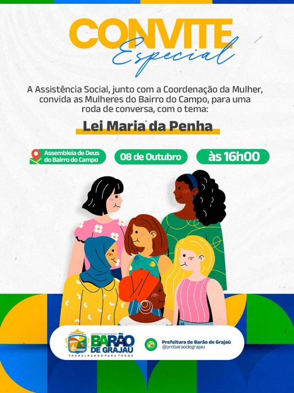 Prefeitura de Barão de Grajaú promove roda de conversa sobre a Lei Maria da Penha no bairro do Campo