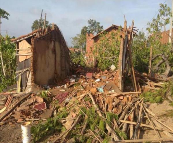 &Aacute;rvore cai sobre casa ap&oacute;s forte chuva e fam&iacute;lia perde tudo.(Imagem:Divulga&ccedil;&atilde;o)