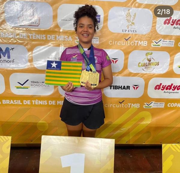 Piauiense é campeã em duas categorias na Copa Brasil de Tênis de Mesa em Rondônia