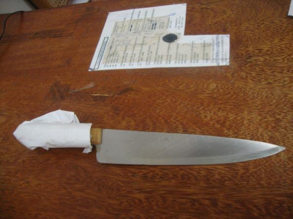 faca usada no assassinato(Imagem:reda&ccedil;&atilde;o)