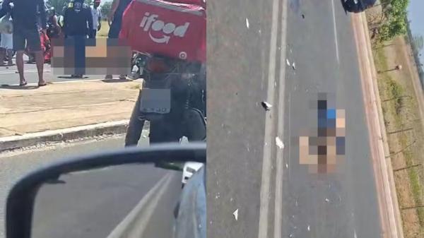 Motociclista morre ao colidir com vaca em Teresina; moradores saquearam carne do animal