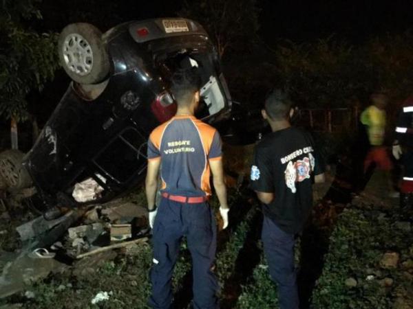 O veículo que a vítima conduzia capotou na estrada, após perder o controle.(Imagem:Longah)