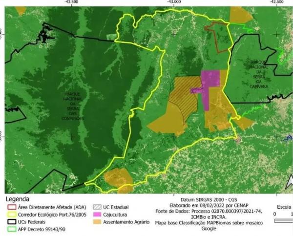  A gleba onde os cultivos ser&atilde;o implantados tem quase 13 mil hectares, &agrave;s margens da rodovia BR-324 (PI-140). (Imagem:((o)) eco.org.br )