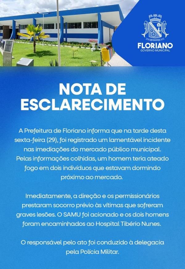 Prefeitura emite nota.(Imagem:Secom)