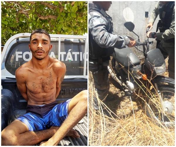 Força Tática prende suspeito e recupera moto em Floriano