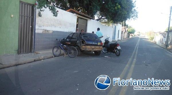 Motoqueiro fica ferido e homem &eacute; preso por embriaguez ap&oacute;s acidente.(Imagem:FlorianoNews)