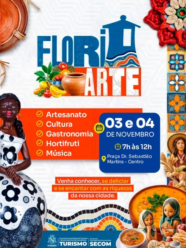 Floriano recebe o FLORIARTE: arte, cultura e sabores da nossa terra nos dias 03 e 04/11