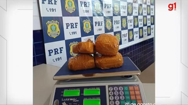 Passageiro de ônibus é preso com cerca de 2 kg de cocaína dentro de mochila na BR-230, em Floriano