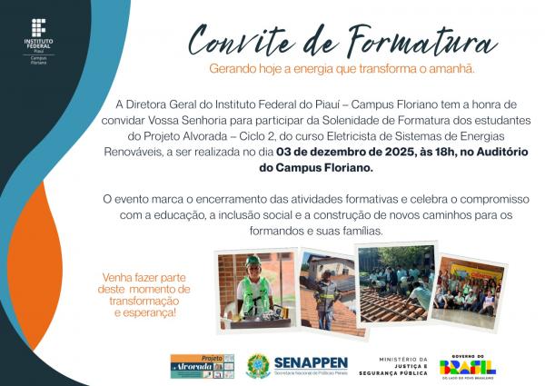 IFPI Floriano realiza solenidade de formatura do Projeto Alvorada - Ciclo 2