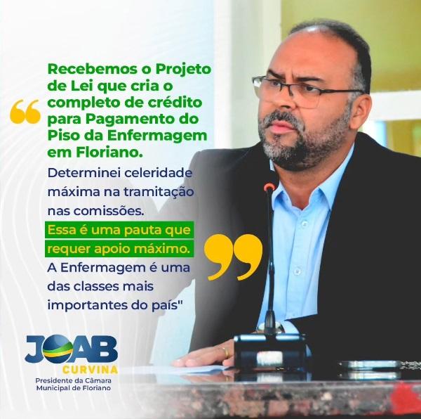 Vereador Joab Curvina busca aprovação de Projeto de Lei para pagamento do Piso da Enfermagem