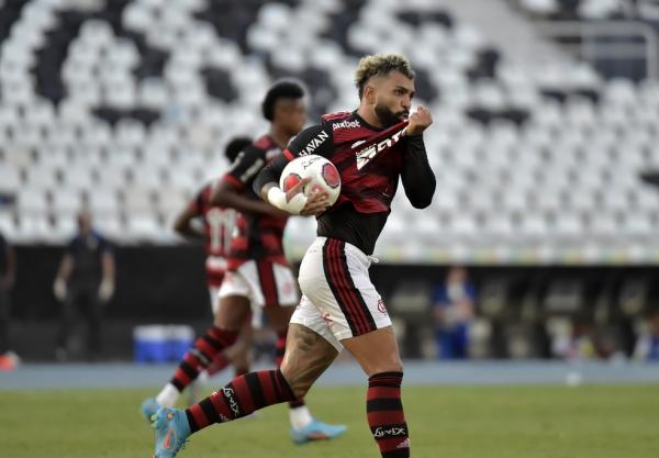 Gabriel comemora gol contra o Resende, pelo Carioca.(Imagem:Andr&eacute; Dur&atilde;o)