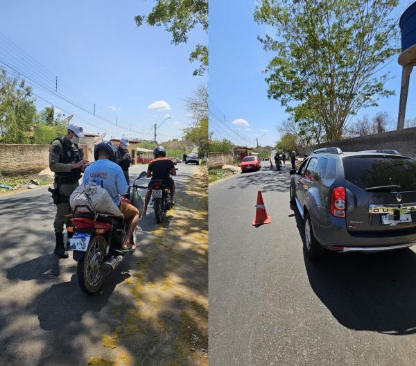 3º BPM realiza operação de trânsito no bairro Planalto Sambaíba em Floriano.(Imagem:Divulgação/PM)