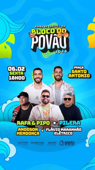 Entrega dos abadás do Bloco do Povão de Barão de Grajaú acontece neste sábado na Praça da Matriz