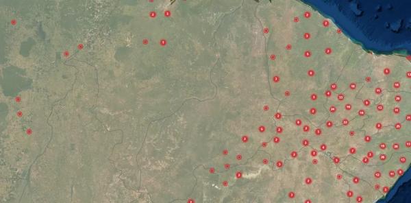  Cidades do Piau&iacute; em estado de emerg&ecirc;ncia reconhecido pelo Governo Federal ficam na regi&atilde;o sudeste do estado.(Imagem:Sistema Integrado de Informa&ccedil;&otilde;es sobre Desastres )