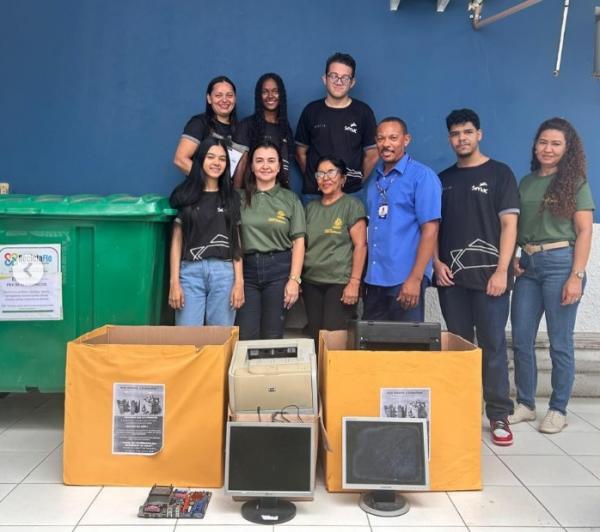 Alunos do SENAC destinam eletrônicos para descarte correto em parceria com a SEMAN de Floriano