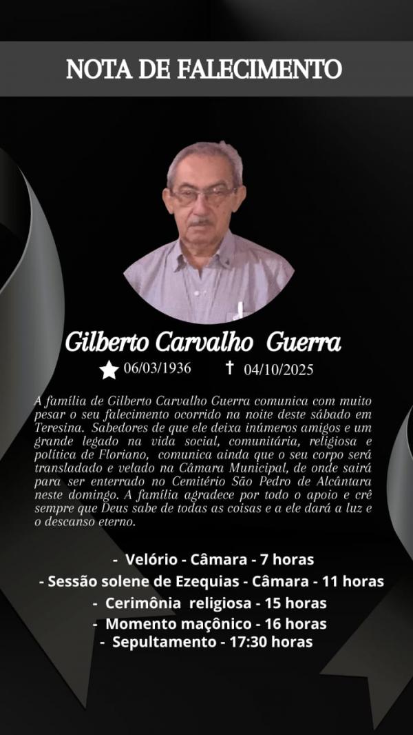 Nota de falecimento(Imagem:Divulga&ccedil;&atilde;o)
