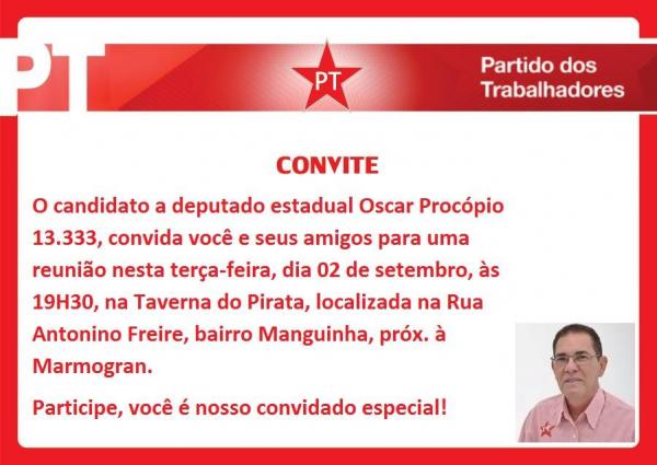 Confira a agenda do candidato Oscar Proc&oacute;pio para esta ter&ccedil;a (2).(Imagem:Reprodu&ccedil;&atilde;o/Facebook)