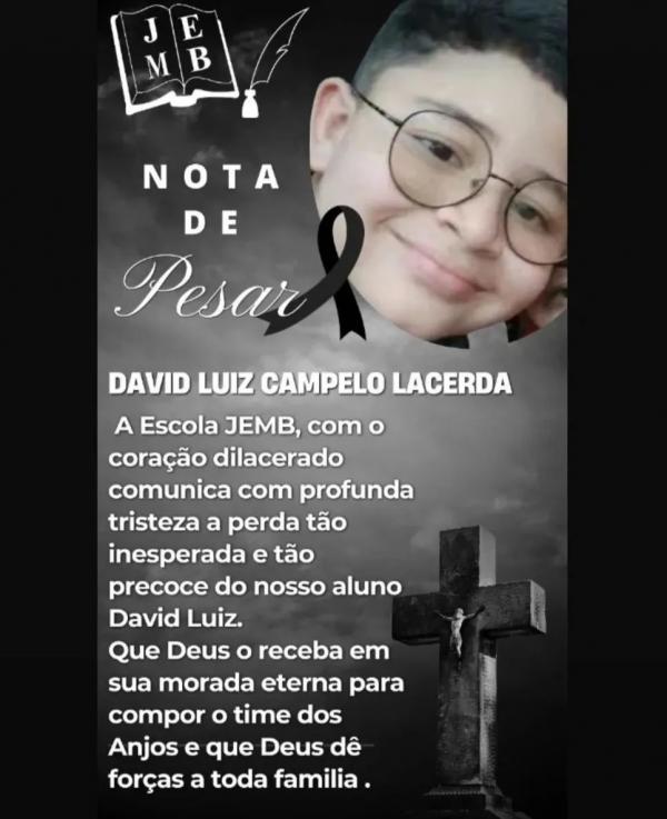 Nota de pesar - David Luiz Campelo Lacerda(Imagem: Divulga&ccedil;&atilde;o/JEMB)