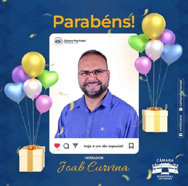 Câmara Municipal parabeniza vereador e presidente Joab Curvina pelo seu aniversário