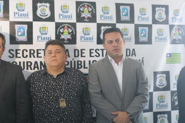 Delegados S&eacute;rgio Alencar e Carlos C&eacute;sar Camelo. (Imagem:Lucas Marreiros/G1 PI)