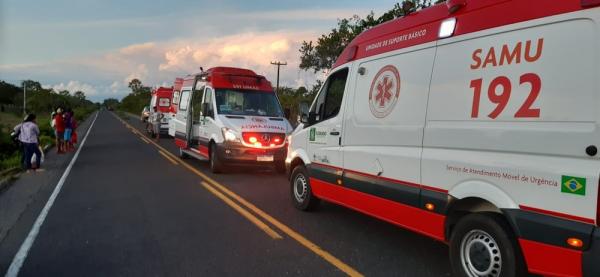 Acidente deixou cinco pessoas feridas na PI-140, em Floriano(Imagem:Divulga&ccedil;&atilde;o/PM)