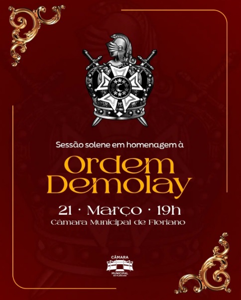 Câmara Municipal de Floriano presta homenagem à Ordem DeMolay em sessão solene nesta quinta-feira