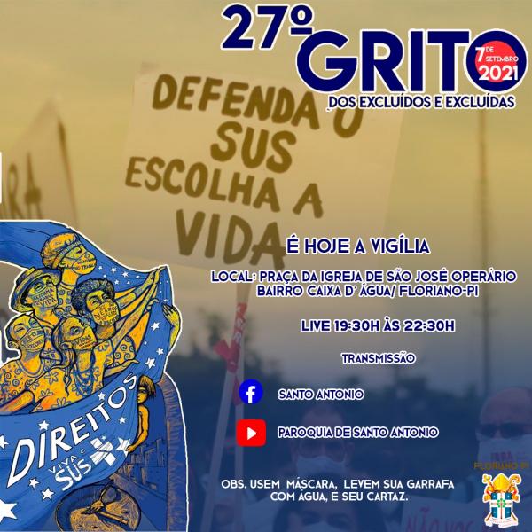 Vigília do Grito dos Excluídos será realizado nesta segunda (06)