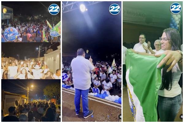Amanda Araújo e Dr. Miguel Jr. realizam grande caminhada e comício em Barão de Grajaú(Imagem:Reprodução/Instagram)