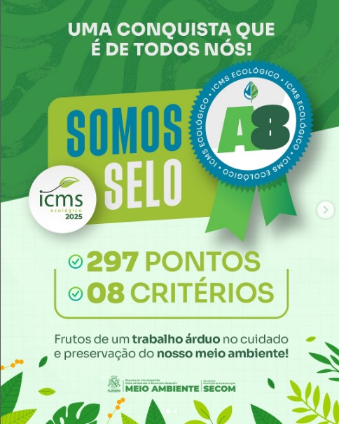 Floriano conquista "Selo A" com 8 critérios no ICMS Ecológico 2025