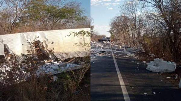 Homem morre em grave acidente envolvendo carreta e carros na BR-135, em Gilbués, no Piauí