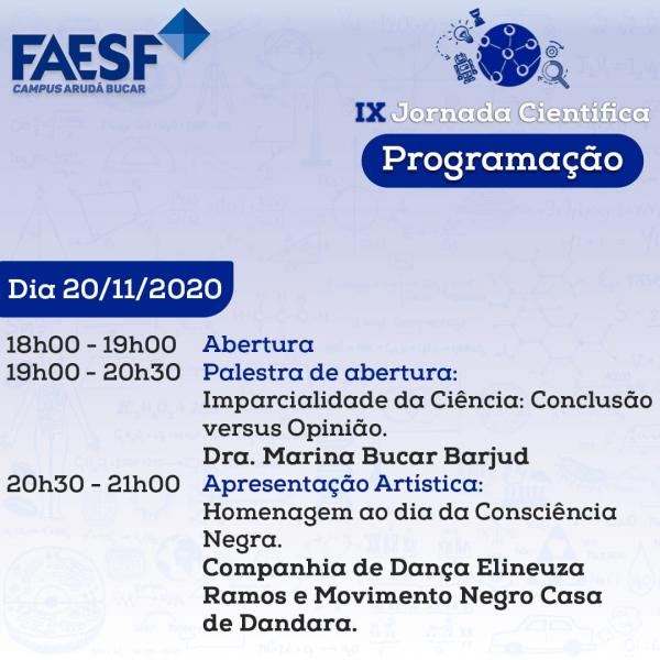 IX Jornada Cient&iacute;fica e III Jornada Cultural.(Imagem:Divulga&ccedil;&atilde;o)