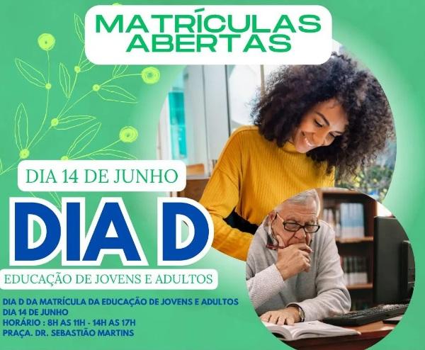 10ª GRE de Floriano realiza "DIA D" de matrículas para Educação de Jovens e Adultos