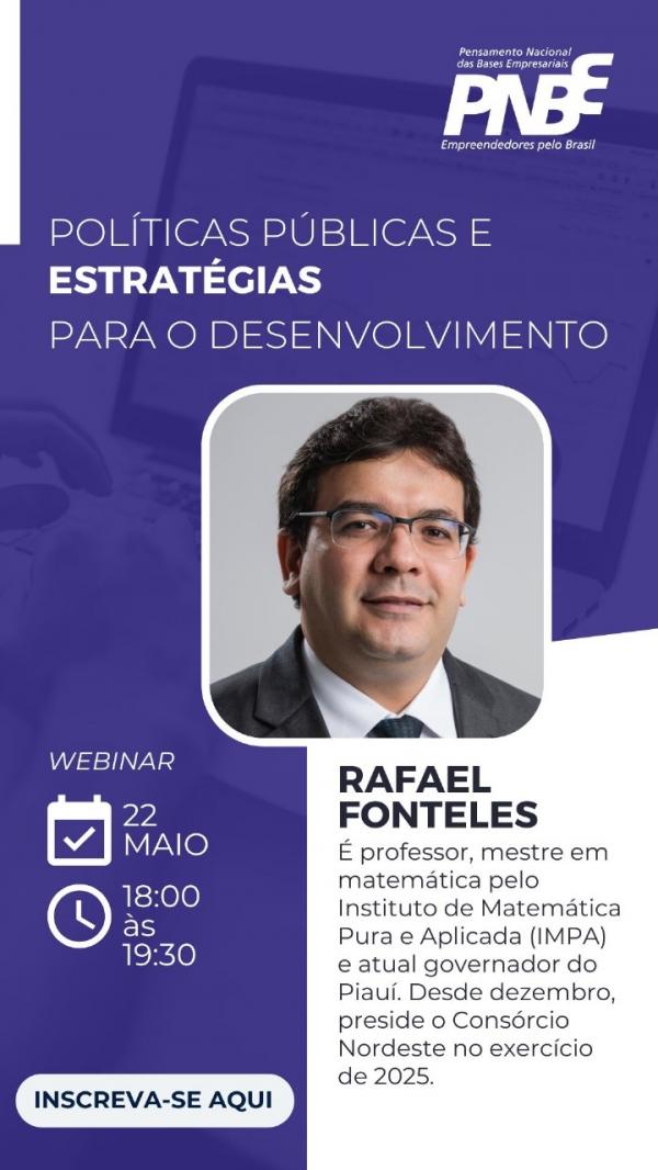  Rafael Fonteles apresenta a&ccedil;&otilde;es de sucesso do Piau&iacute; em semin&aacute;rio online nesta quinta (22)(Imagem:Divulga&ccedil;&atilde;o)