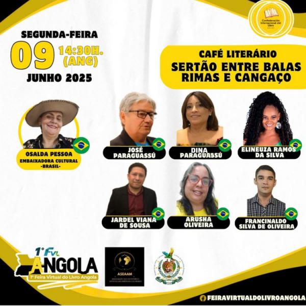 José Paraguassú participa nesta segunda-feira (09) da Feira Virtual do Livro em Angola