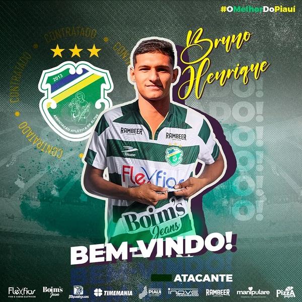 Altos anuncia contratação do atacante Bruno Henrique, destaque do Corisabbá no Campeonato Piauiense