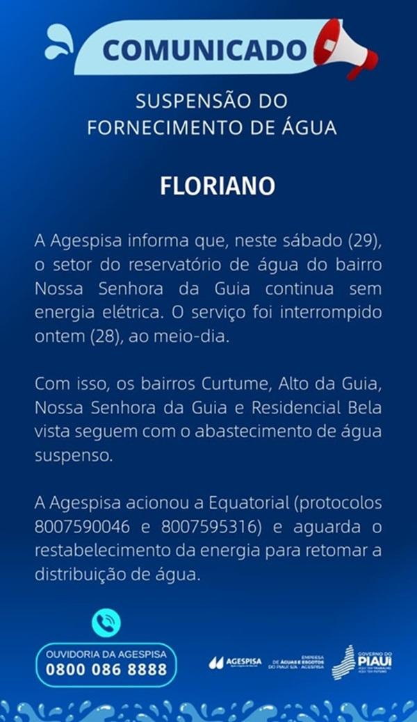 Comunicado Agespisa(Imagem:Divulga&ccedil;&atilde;o)