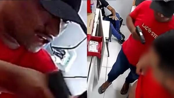 "Te dou um tiro", ameaça assaltante apontando arma contra a cabeça de vítima durante assalto no PI