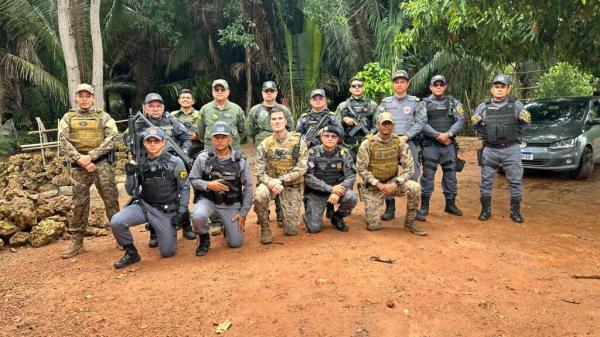A ação foi coordenada pela Polícia Militar do Maranhão, em conjunto com a Polícia Civil do estado, que solicitou o apoio das forças de segurança do Piauí.(Imagem:Ascom SSP-PI)