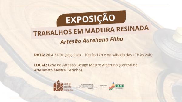 Exposição de trabalhos em madeira resinada é destaque na Casa do Artesão a partir desta segunda (26)(Imagem:Divulgação)