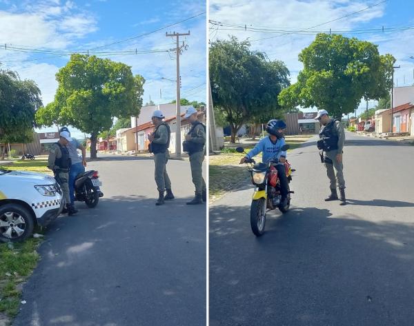 Ação preventiva da Polícia Militar do reforça segurança viária em Floriano.(Imagem:Divulgação/PM)