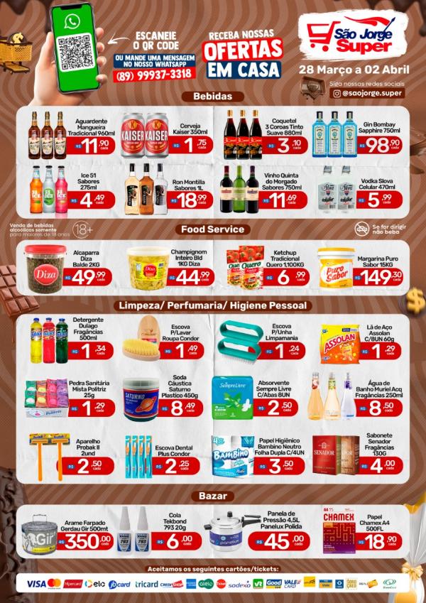 Confira as ofertas do São Jorge Super para esta semana(Imagem:Divulgação)