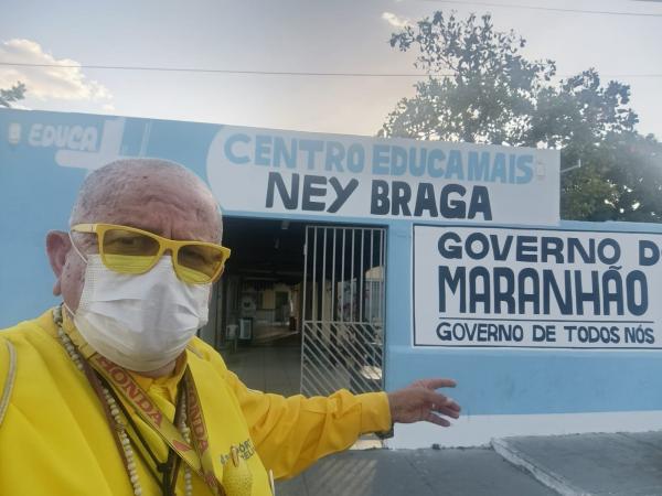  Rep&oacute;rter Amarelinho compartilha experi&ecirc;ncia com alunos do Centro Educa Mais Ney Braga, em Bar&atilde;o de Graja&uacute;.(Imagem:FlorianoNews)
