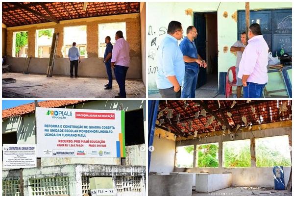 Vereadores constatam descaso no andamento das obras de reforma de escola estadual em Floriano.(Imagem:Reprodu&ccedil;&atilde;o/Instagram)
