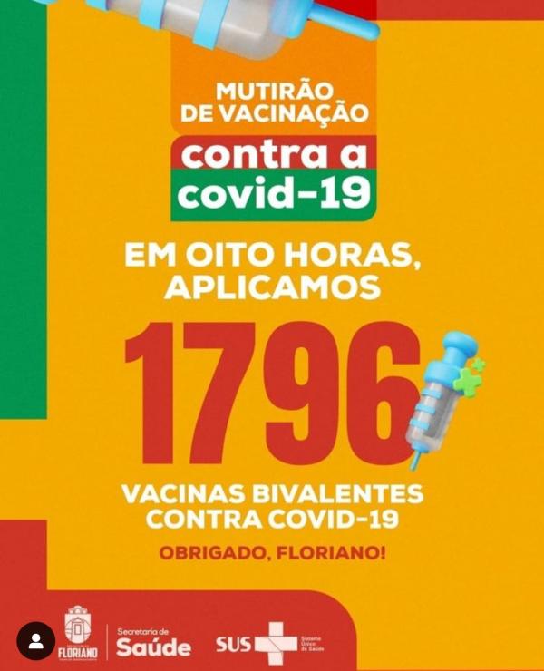 Mutirão de vacinação contra a Covid-19 em Floriano imuniza 1.796 pessoas em apenas oito horas