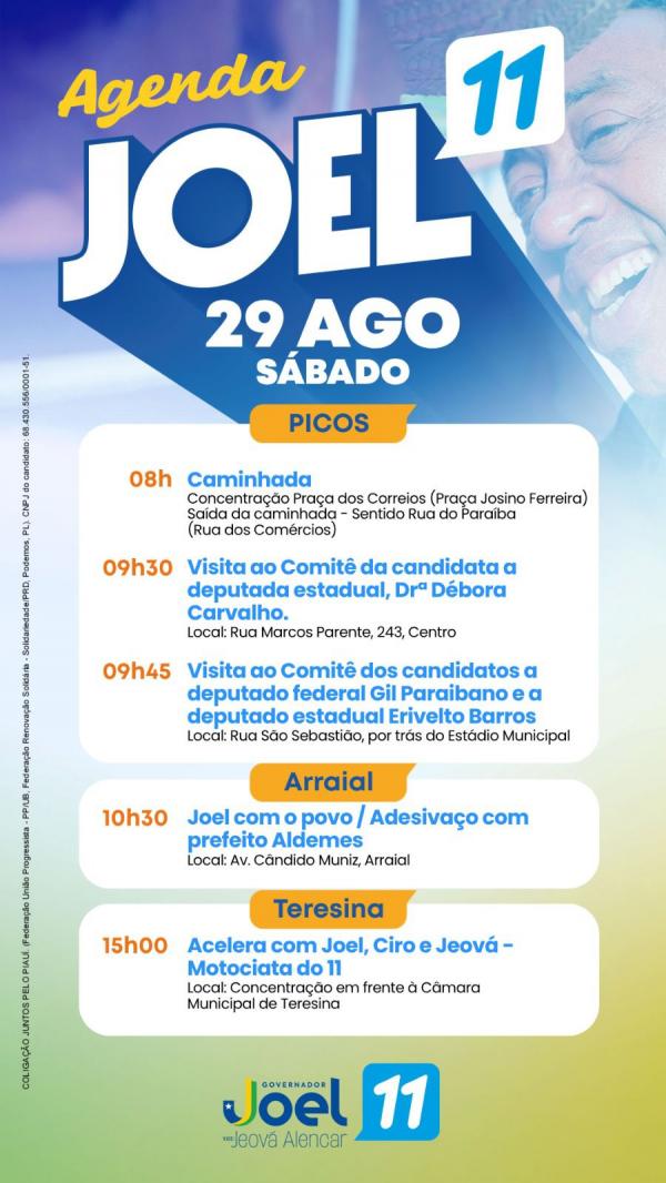 AGENDA - JOEL RODRIGUES - 29/08(Imagem:Ascom)
