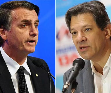 Ibope: Bolsonaro tem 57% dos votos; Haddad tem 43%